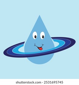 Cute water drop with three circles 