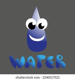 cute water drop vector poster