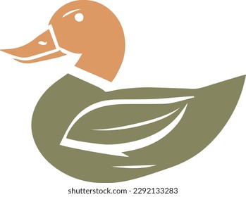 Cute Water Duck Logo Design