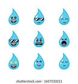 Cute Water Emoticon Cartoon Vector
