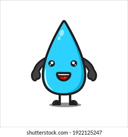 cute water mascot, cute water character vector on white background