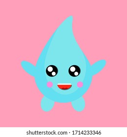 Cute Water mascot Vector Design