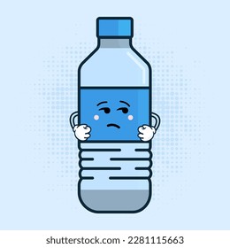 Cute Water Plastic Bottle Character Vector Illustration