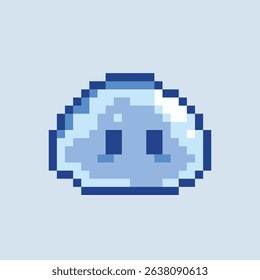 A cute  water slime character illustration in 16-bit style