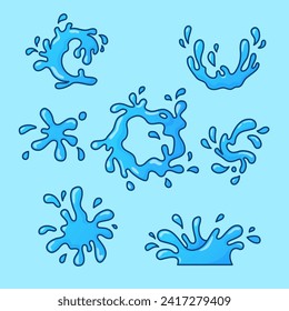 Cute Water Splash Element Collection Cartoon Vector Icon
Illustration. Nature Object Icon Concept Isolated Premium
Vector. Flat Cartoon Style