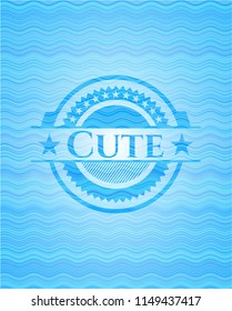 Cute water wave badge background.