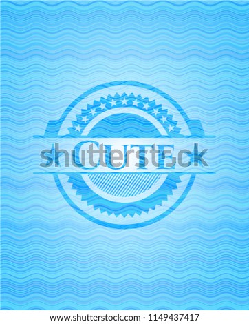 Cute water wave badge background.