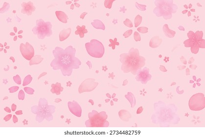 Cute aquarela flores de cerejeira caindo fundo