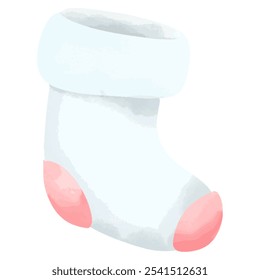 Cute Watercolor Christmas Stocking Illustration