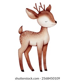 Cute watercolor deer. Clipart for children's design. Vector illustration