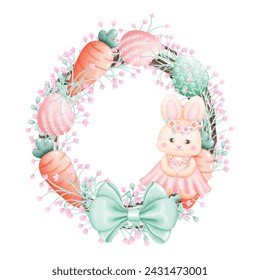 Cute Watercolor Easter Bunny Clipart for Spring Celebrations