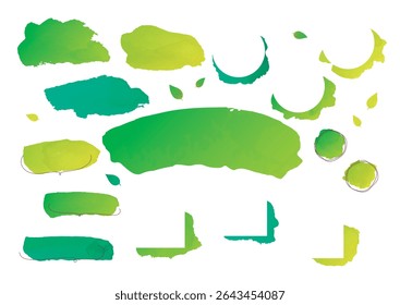Cute watercolor frame background illustration set (fresh green, early summer)