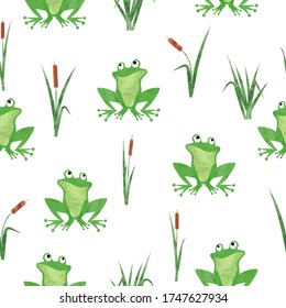Fröllenfrosch-Muster. Nahtlose Vektormarsche Hintergrund.