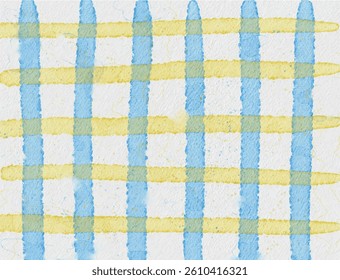 Cute watercolor gingham artwork with textures