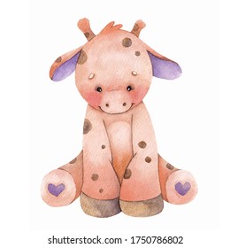 Cute watercolor giraffe. Vector illustration