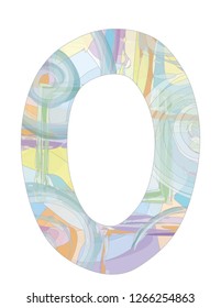 Cute watercolor painting style colorful letter O
