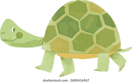 Cute watercolor sea turtle for nursery room