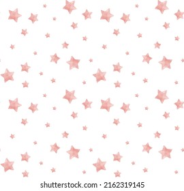 cute watercolor soft light pink star pattern seamless background