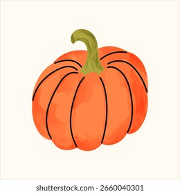 Gráficos lindos de la calabaza del Vector de la acuarela diseñados para los paquetes de la etiqueta engomada de la caída y los planificadores digitales. Incluye Elementos de calabaza aislados en un estilo de acuarela. Perfecto para Halloween, Acción de Gracias.