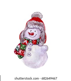 Cute Watercolour snowman