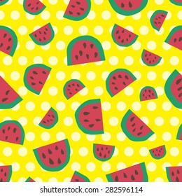 Cute  watermelon background. Seamless pattern.Vector.