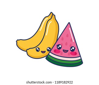 cute watermelon bananas