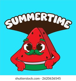 cute watermelon cartoon to welcome summer 