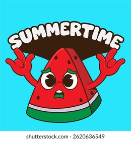cute watermelon cartoon to welcome summer 