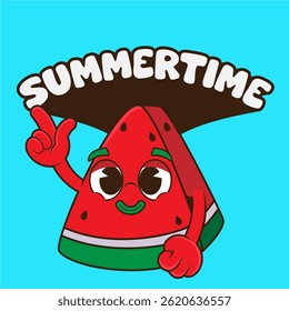 cute watermelon cartoon to welcome summer 