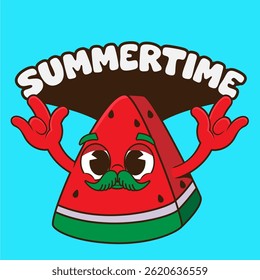 cute watermelon cartoon to welcome summer 