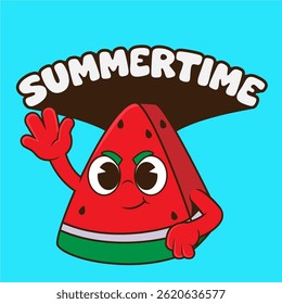 cute watermelon cartoon to welcome summer 