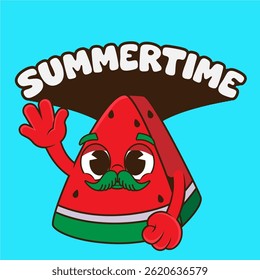 cute watermelon cartoon to welcome summer 