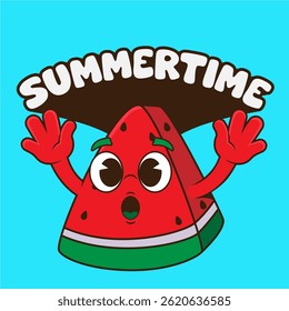 cute watermelon cartoon to welcome summer 