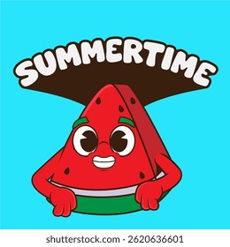 cute watermelon cartoon to welcome summer 