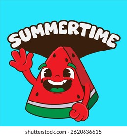 cute watermelon cartoon to welcome summer 