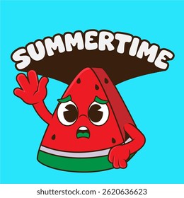 cute watermelon cartoon to welcome summer 