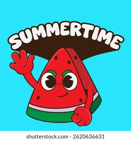 cute watermelon cartoon to welcome summer 