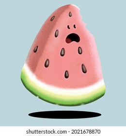cute watermelon character with face