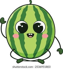 Niedliche Wassermelone, Vektorgrafik