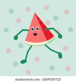 cute watermelon character vector illustration