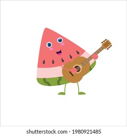 ilustración de diseño de plantillas vectoriales de caracteres de sandía lindo