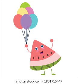 cute watermelon character vector template design illustration