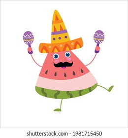 cute watermelon character vector template design illustration
