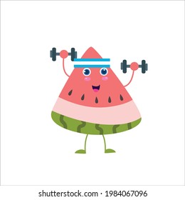 ilustración de diseño de plantillas vectoriales de caracteres de sandía lindo