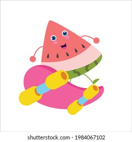 cute watermelon character vector template design illustration