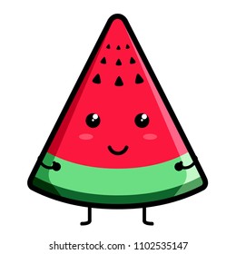 Cute watermelon emoticon
