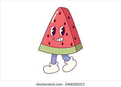 Cute Watermelon Flat Sticker Design