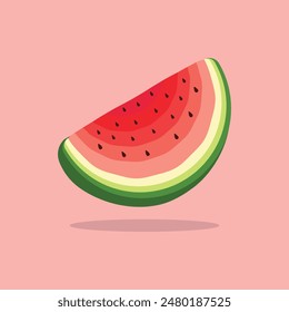 Cute Watermelon Food Object Cartoon Vector Icon Illustration