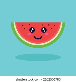 cute watermelon fruit character design