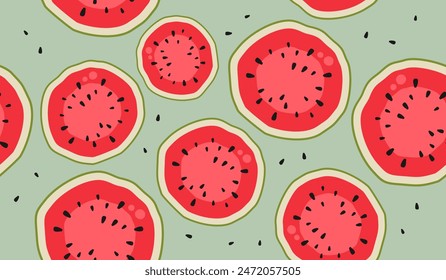 Cute watermelon fruits pattern background vector design